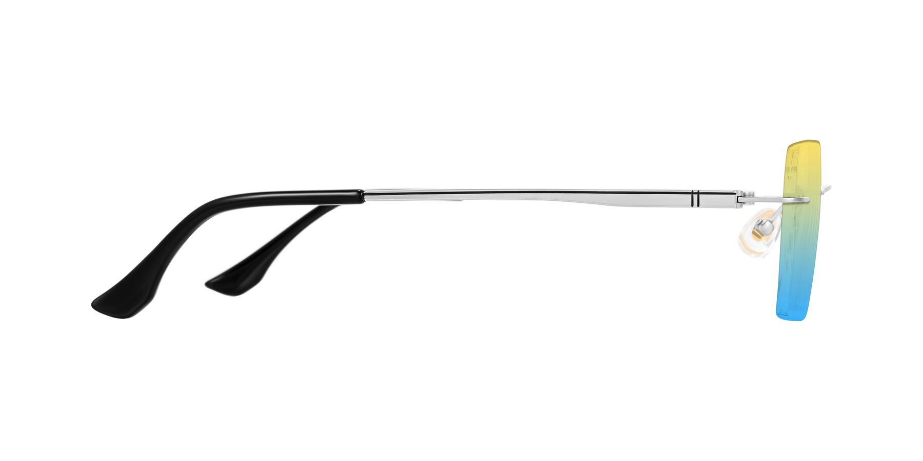 Side of Tranquil in Silver with Yellow / Blue Gradient Lenses