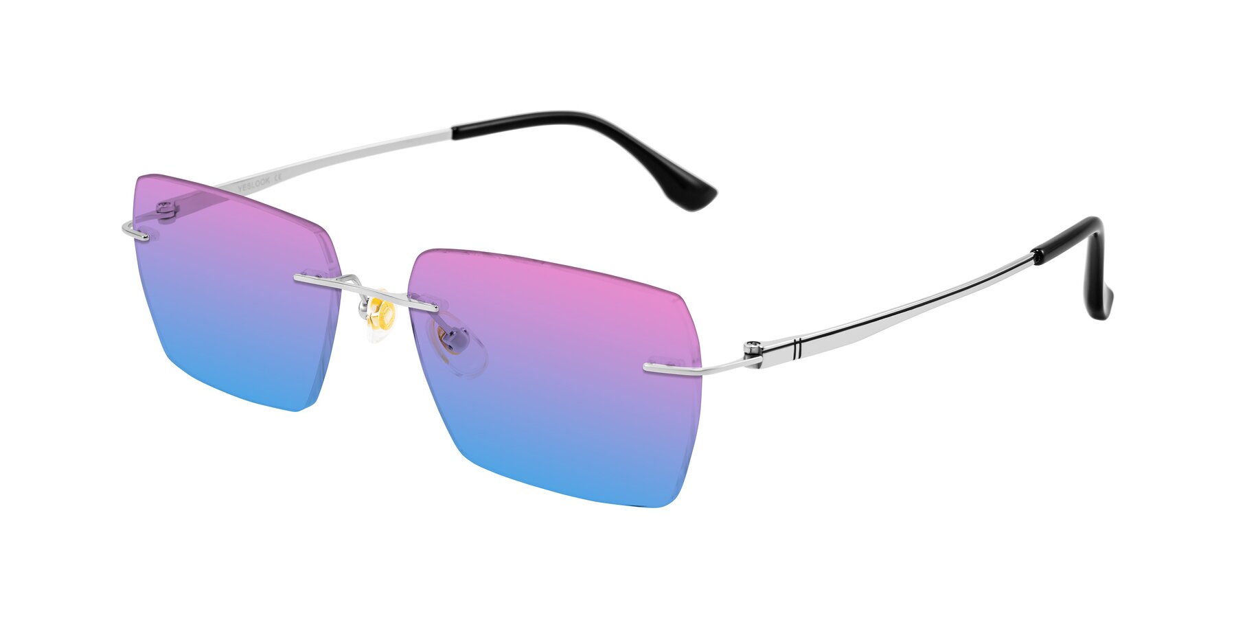 Angle of Tranquil in Silver with Pink / Blue Gradient Lenses