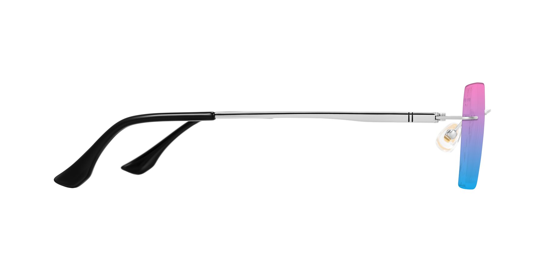Side of Tranquil in Silver with Pink / Blue Gradient Lenses