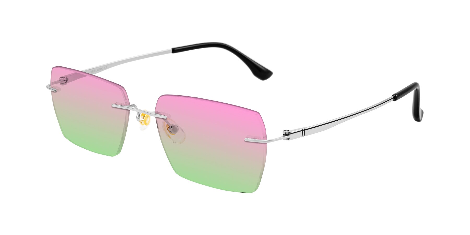 Angle of Tranquil in Silver with Pink / Green Gradient Lenses