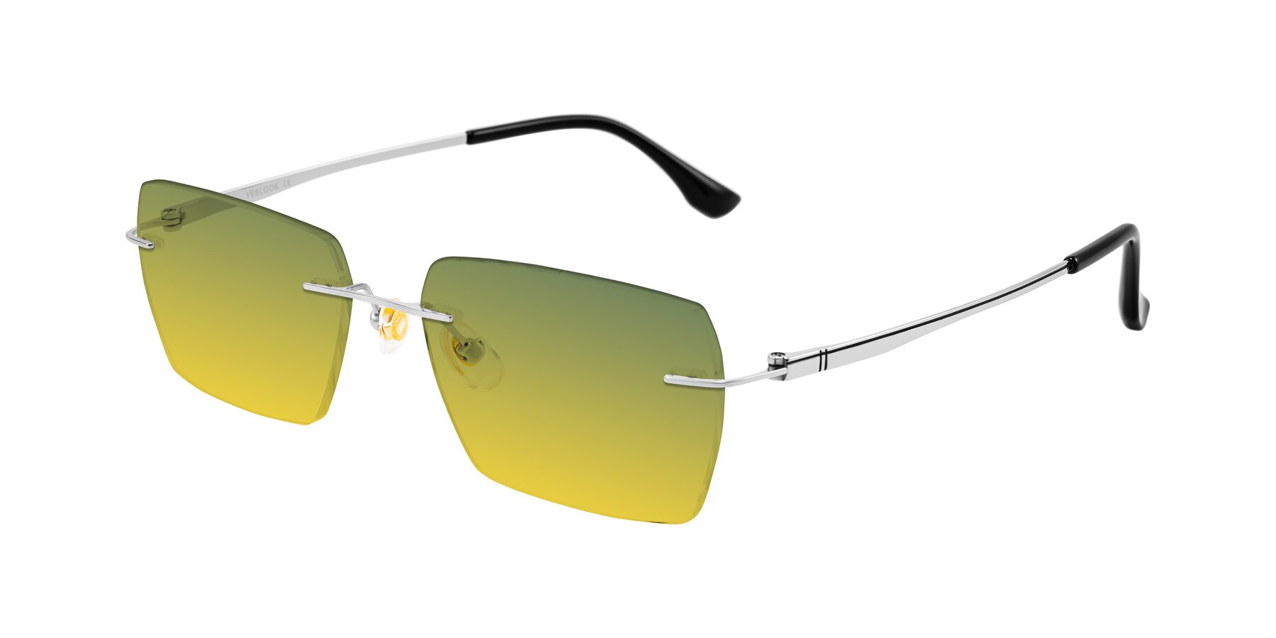 Angle of Tranquil in Silver with Green / Yellow Gradient Lenses