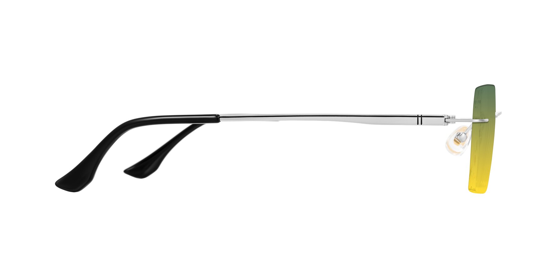 Side of Tranquil in Silver with Green / Yellow Gradient Lenses