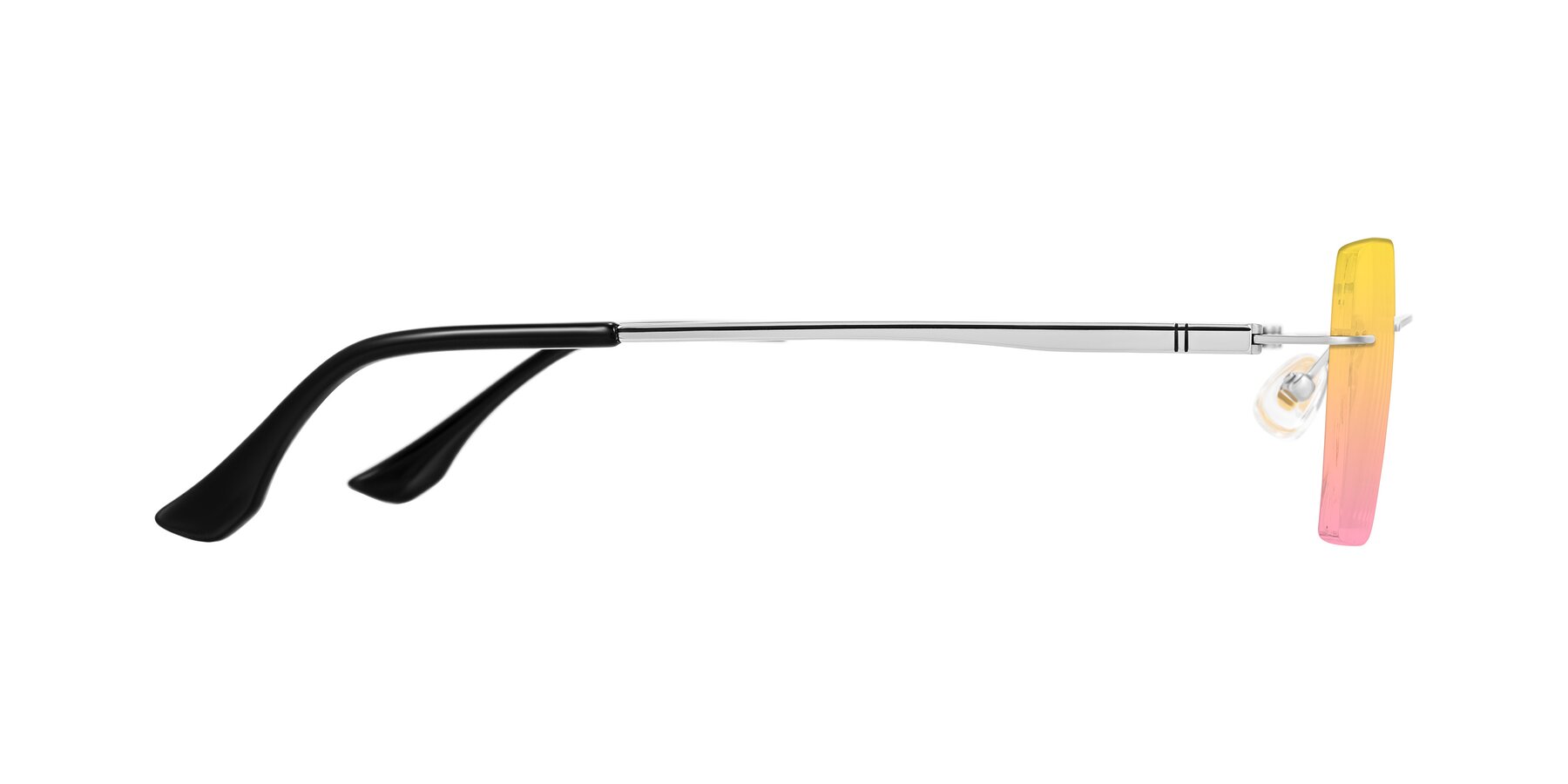 Side of Tranquil in Silver with Yellow / Pink Gradient Lenses