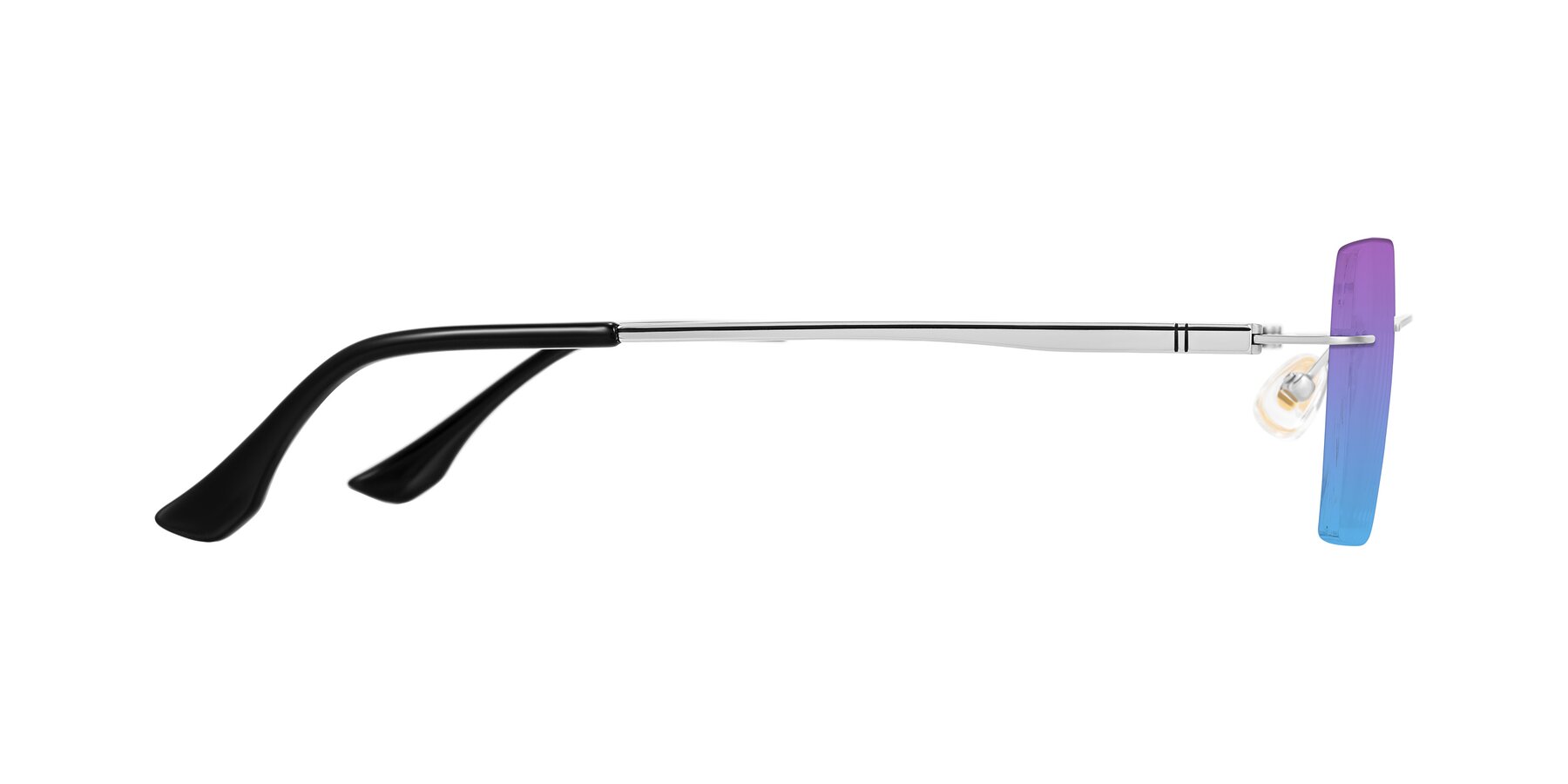 Side of Tranquil in Silver with Purple / Blue Gradient Lenses