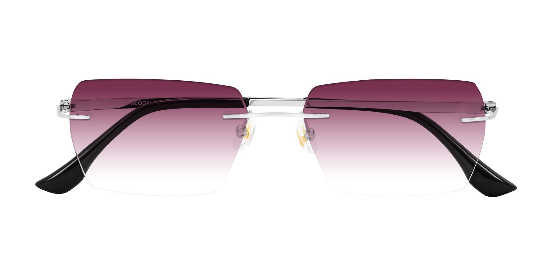 Folded Front of Tranquil in Silver with Wine Gradient Lenses