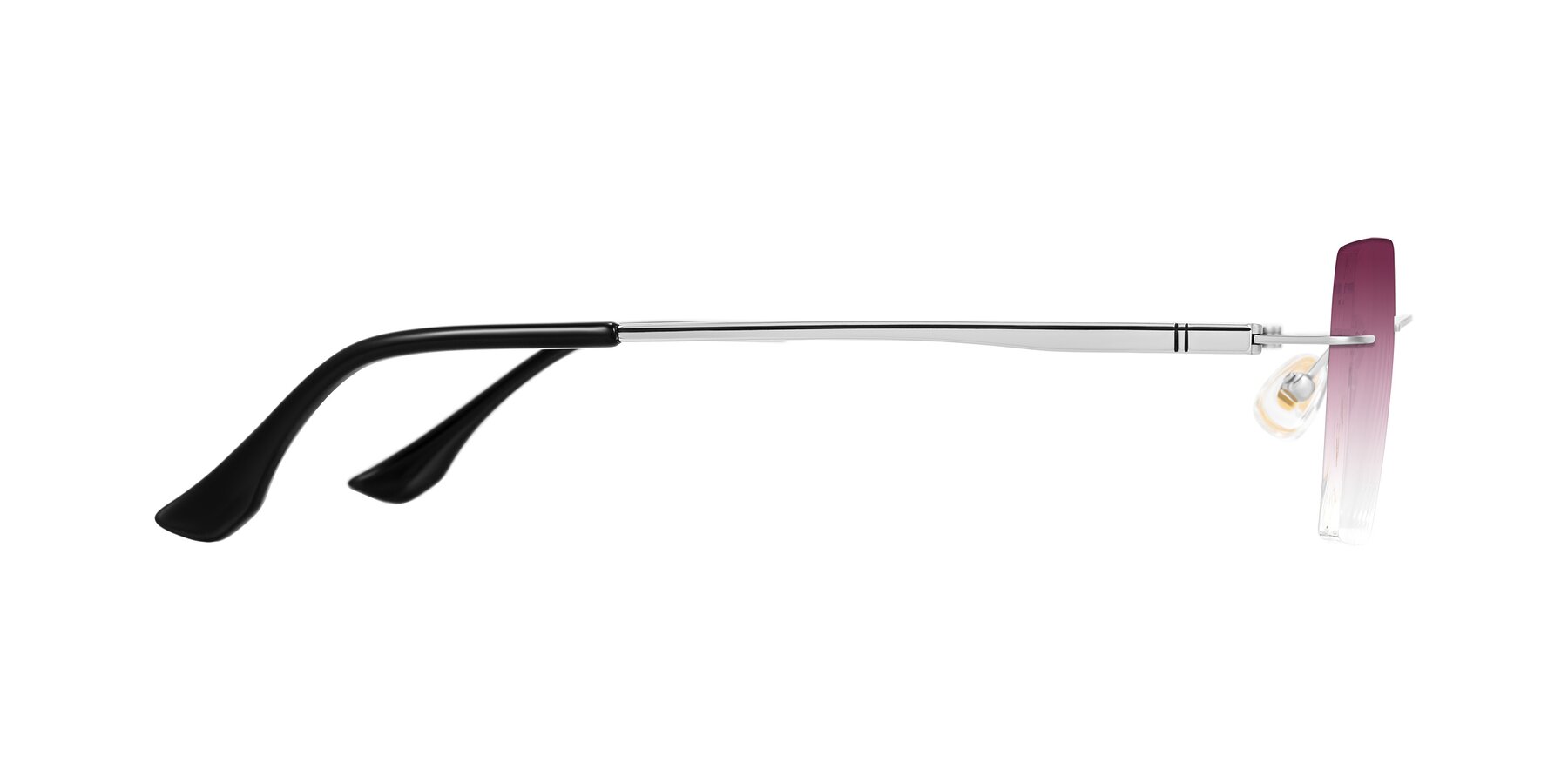 Side of Tranquil in Silver with Wine Gradient Lenses
