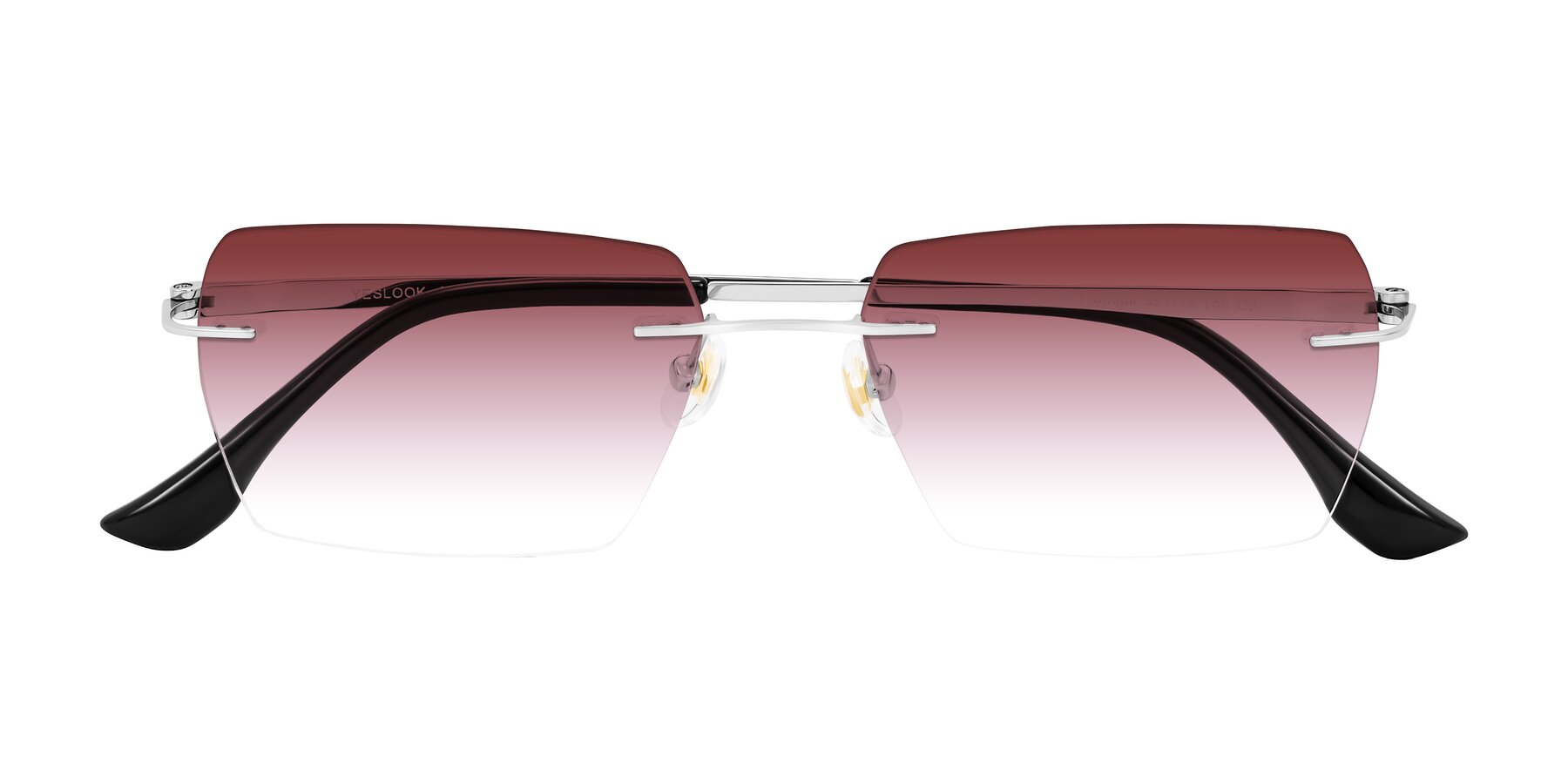 Folded Front of Tranquil in Silver with Garnet Gradient Lenses