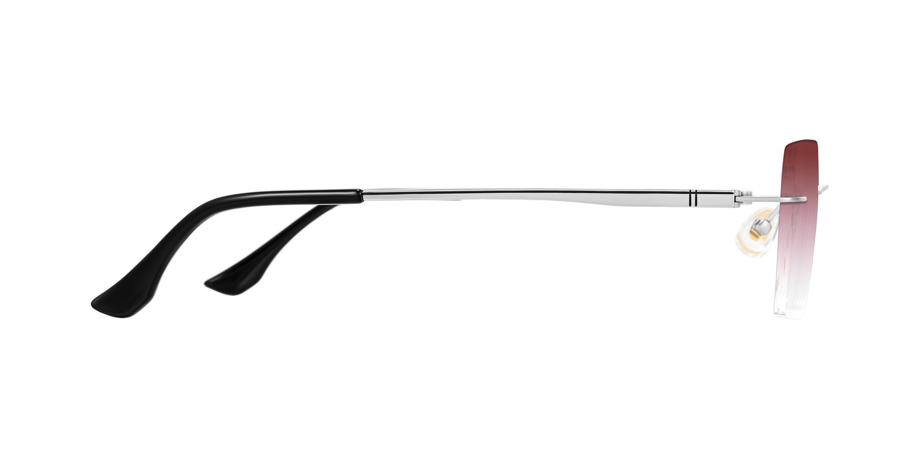 Side of Tranquil in Silver with Garnet Gradient Lenses