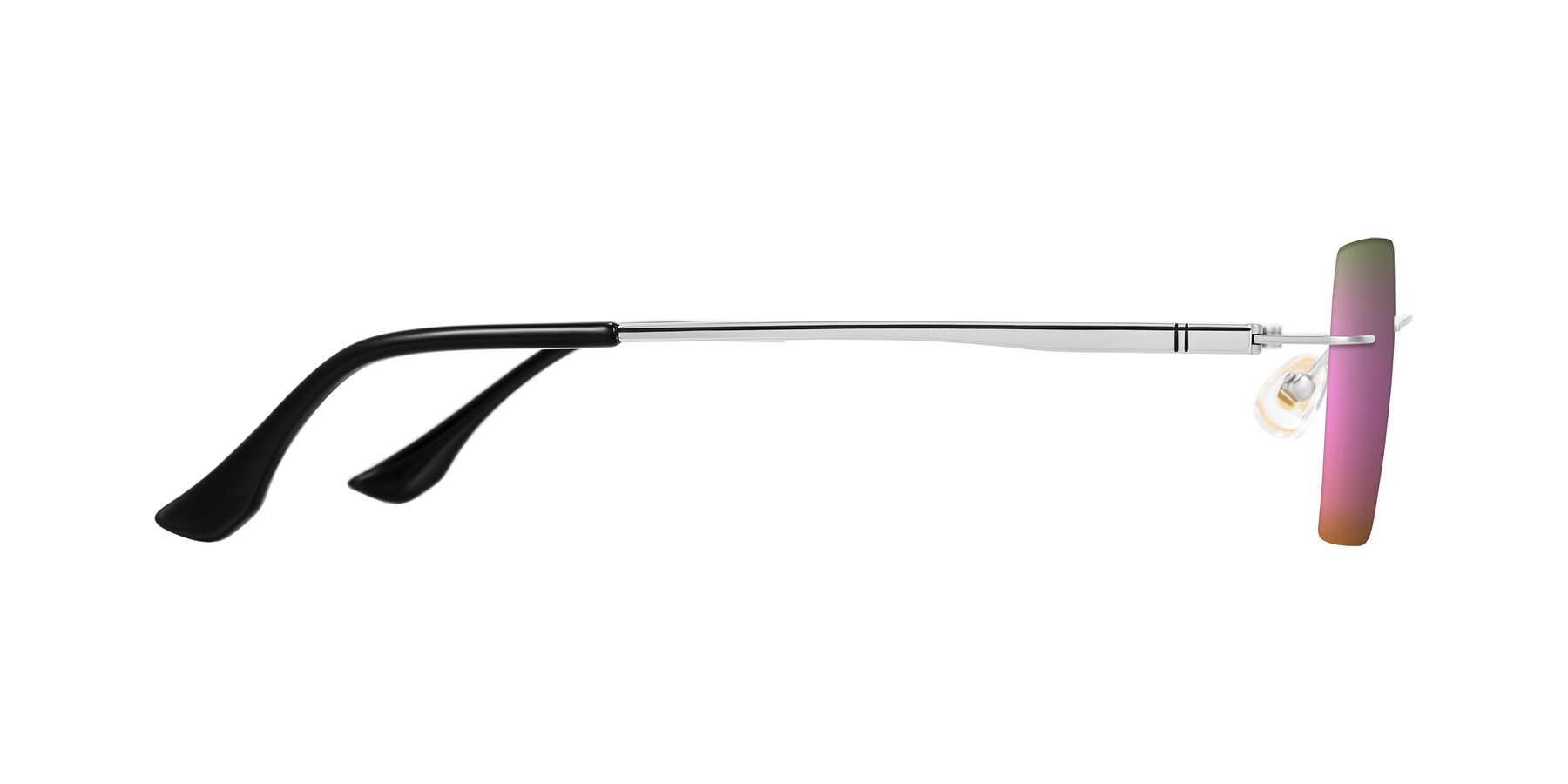 Side of Tranquil in Silver with Pink Mirrored Lenses