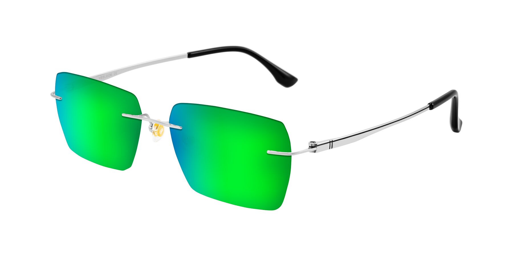 Angle of Tranquil in Silver with Green Mirrored Lenses