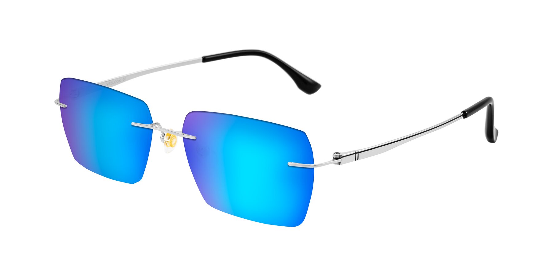 Angle of Tranquil in Silver with Blue Mirrored Lenses