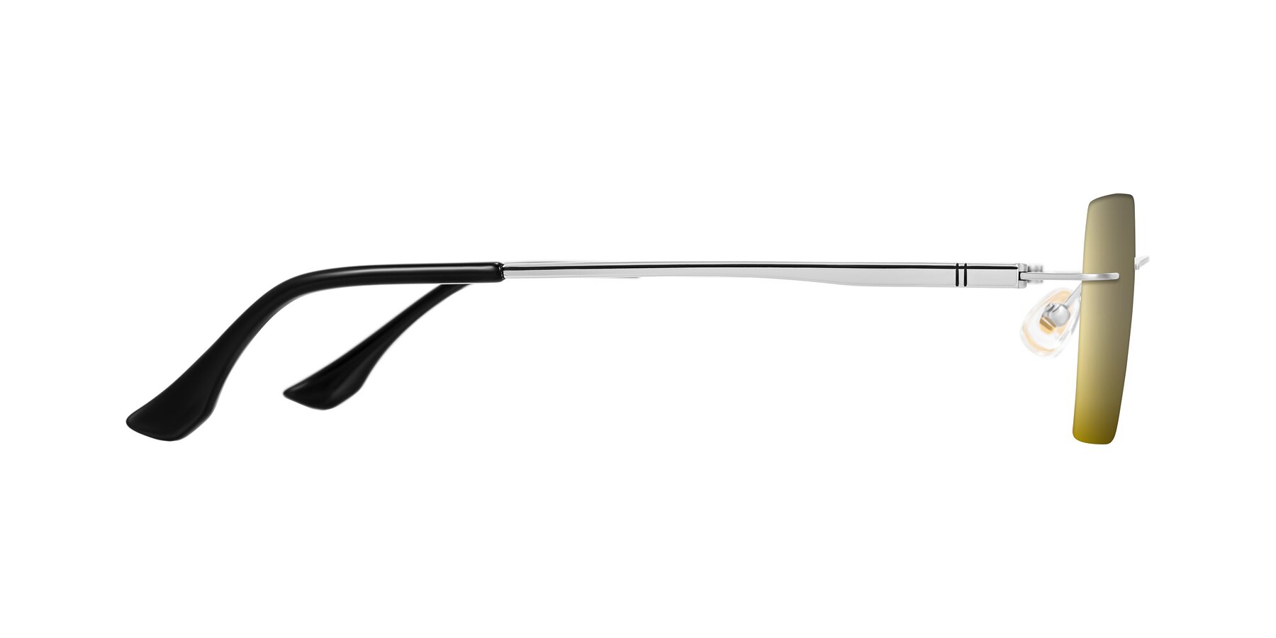 Side of Tranquil in Silver with Gold Mirrored Lenses