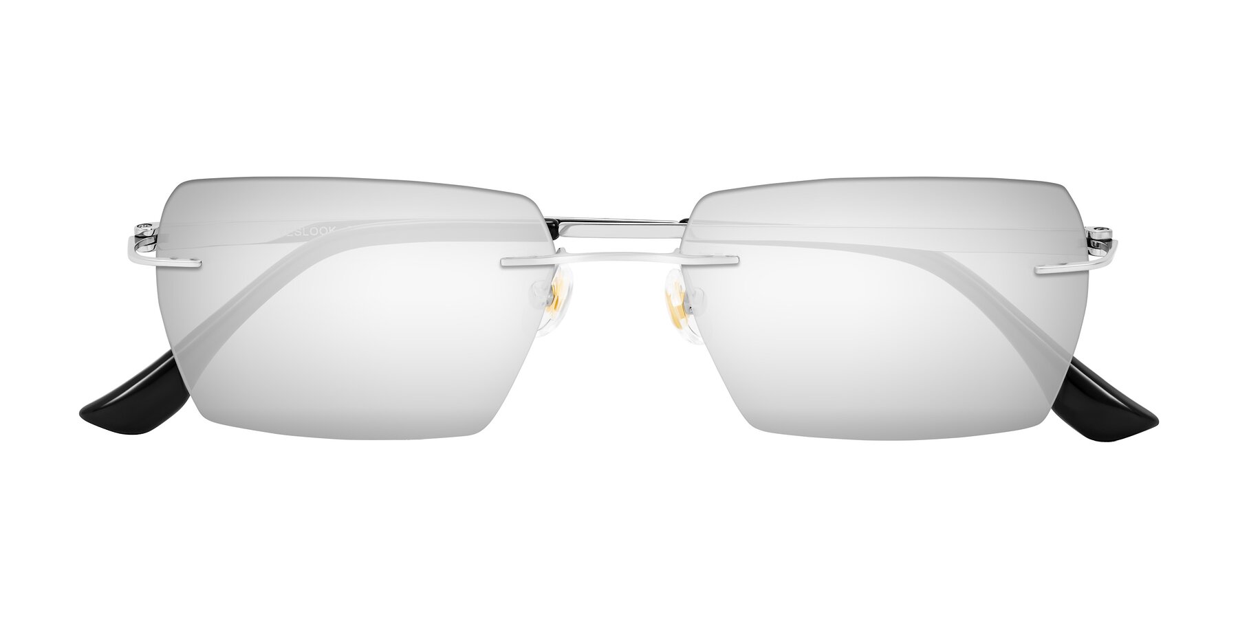 Folded Front of Tranquil in Silver with Silver Mirrored Lenses