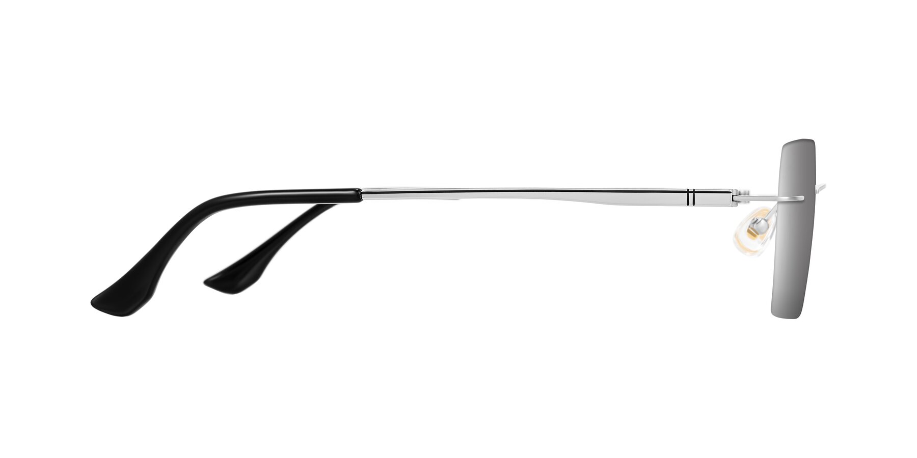 Side of Tranquil in Silver with Silver Mirrored Lenses