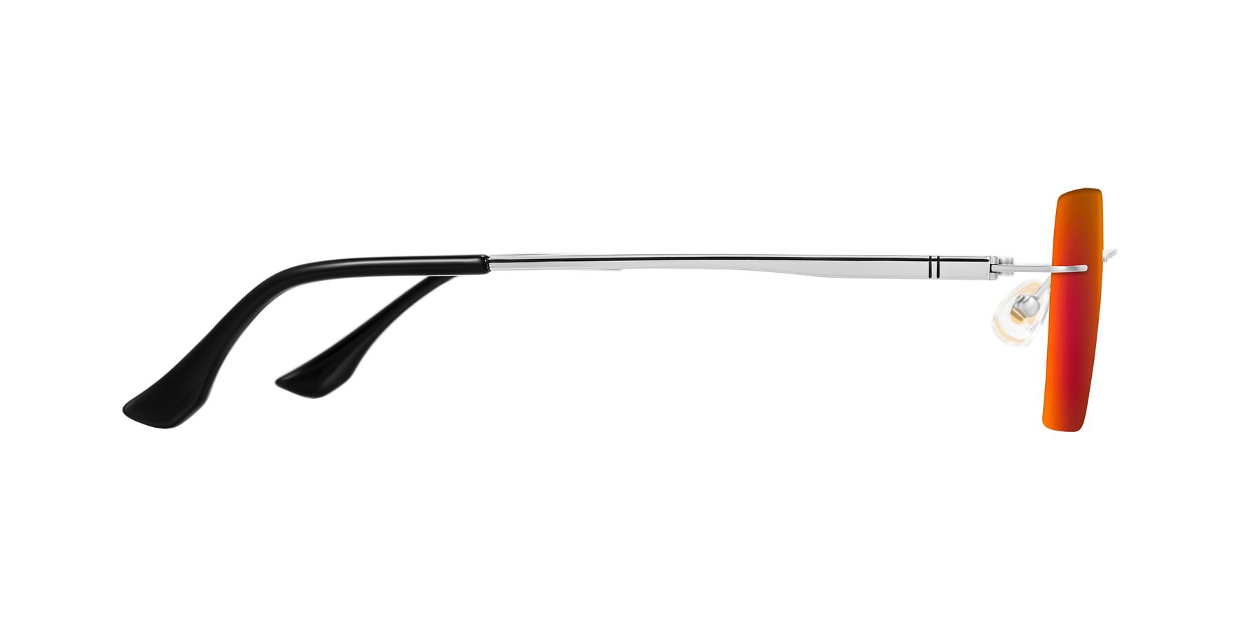 Side of Tranquil in Silver with Red Gold Mirrored Lenses