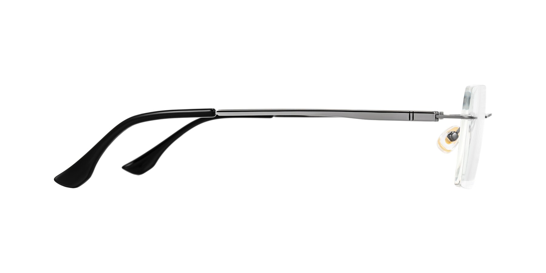 Side of Tranquil in Gunmetal with Clear Blue Light Blocking Lenses