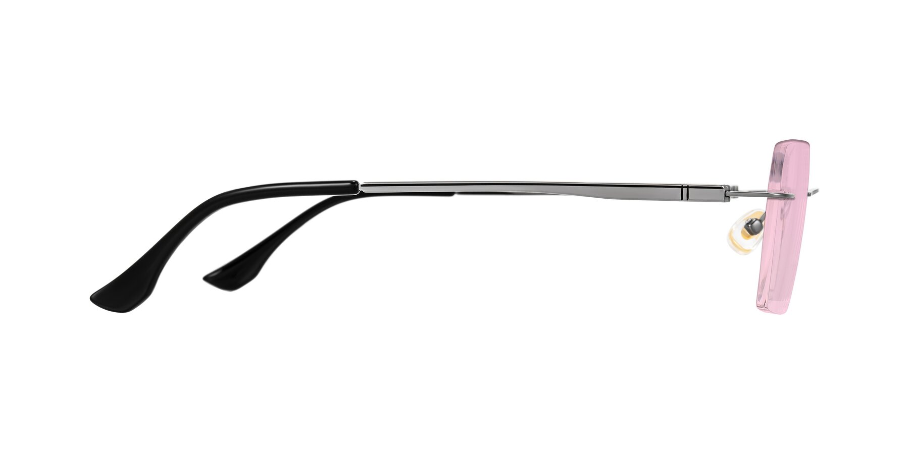 Side of Tranquil in Gunmetal with Light Pink Tinted Lenses