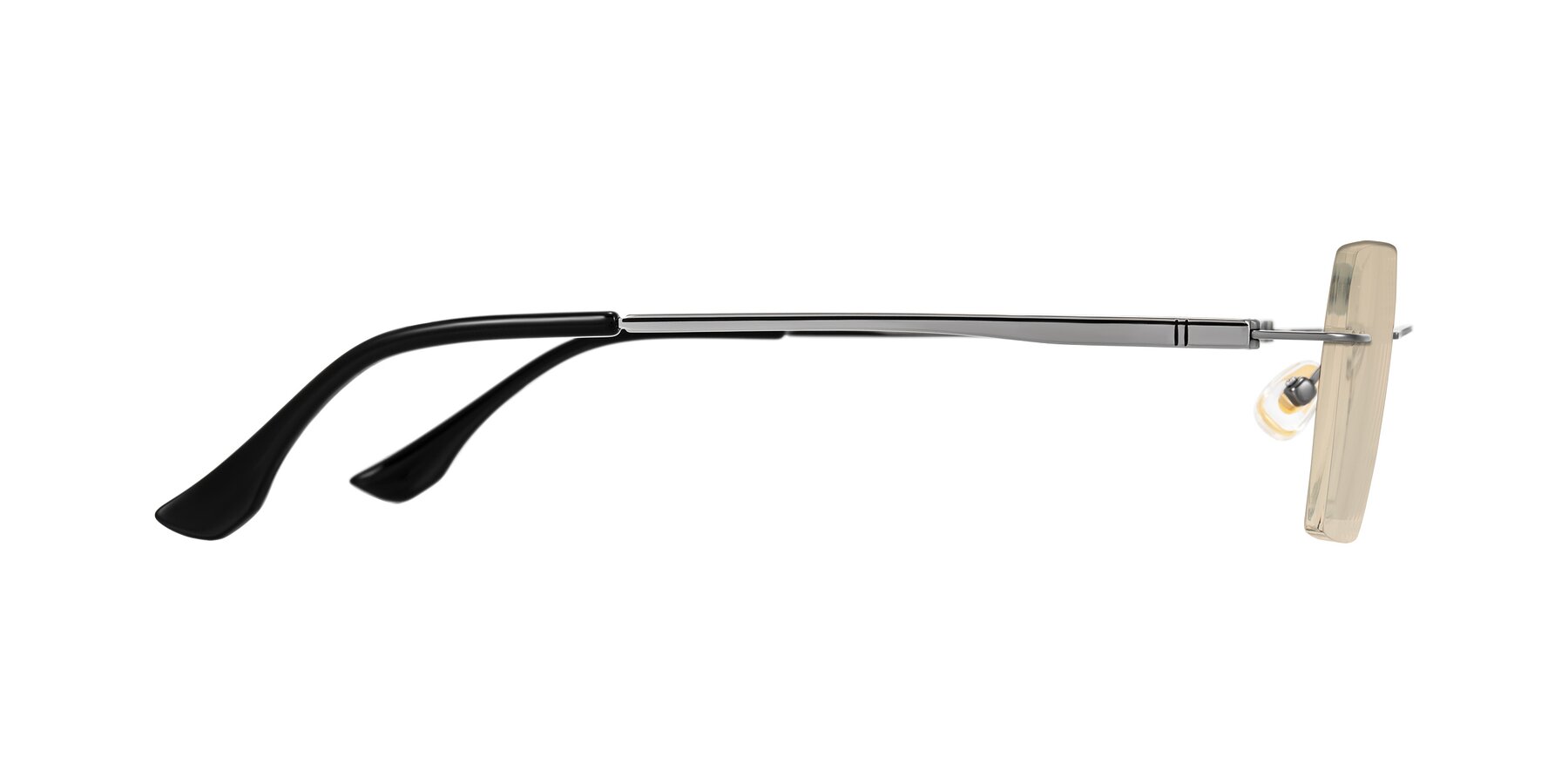 Side of Tranquil in Gunmetal with Light Brown Tinted Lenses