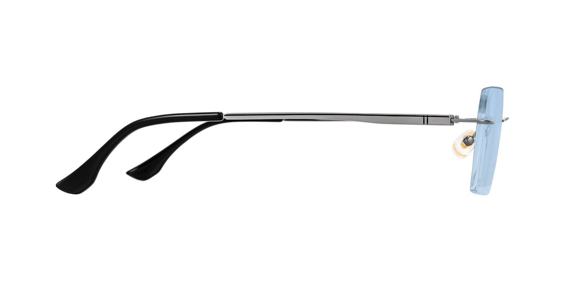Side of Tranquil in Gunmetal with Light Blue Tinted Lenses