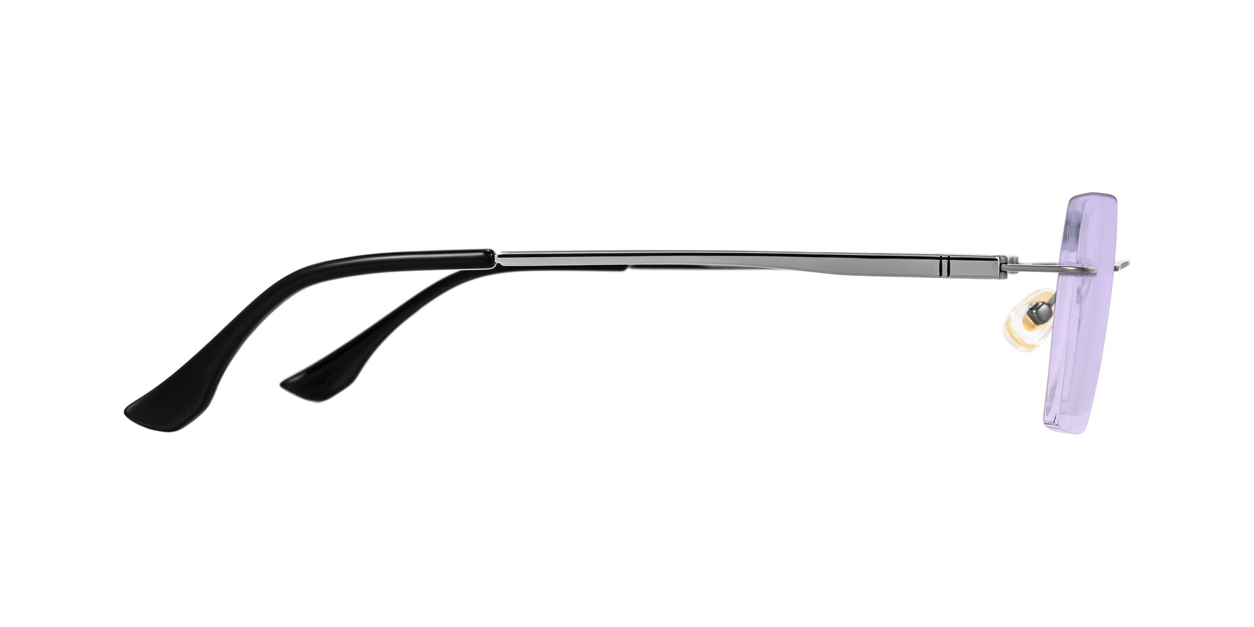 Side of Tranquil in Gunmetal with Light Purple Tinted Lenses