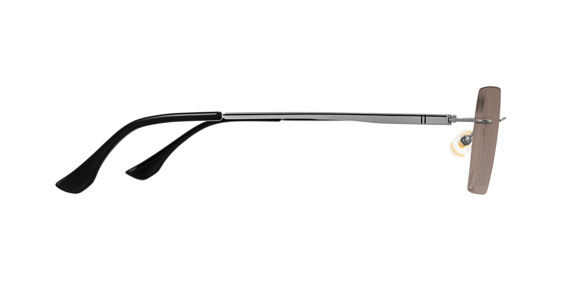 Side of Tranquil in Gunmetal with Medium Brown Tinted Lenses