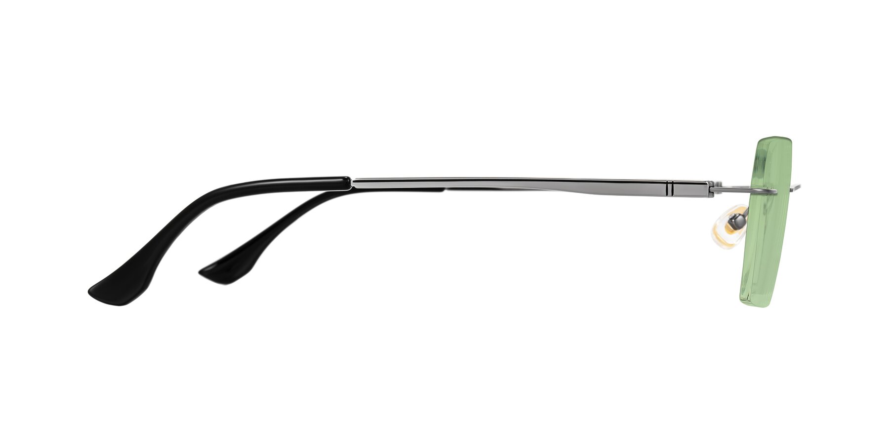 Side of Tranquil in Gunmetal with Medium Green Tinted Lenses