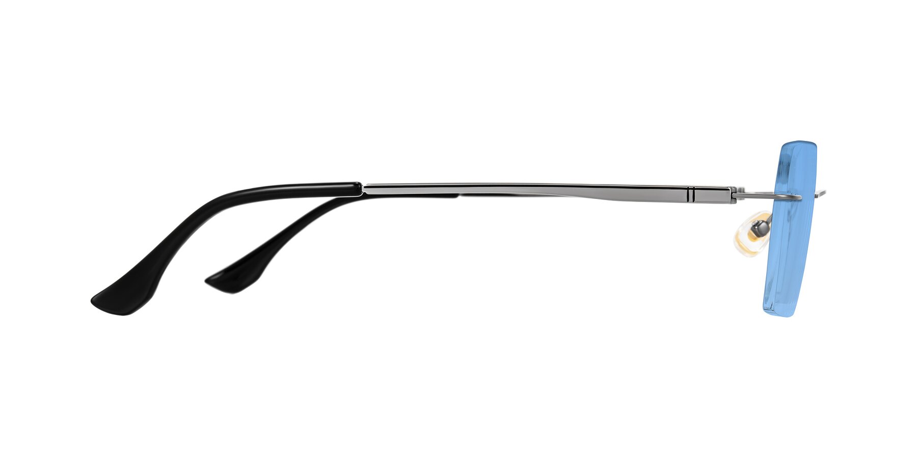 Side of Tranquil in Gunmetal with Medium Blue Tinted Lenses