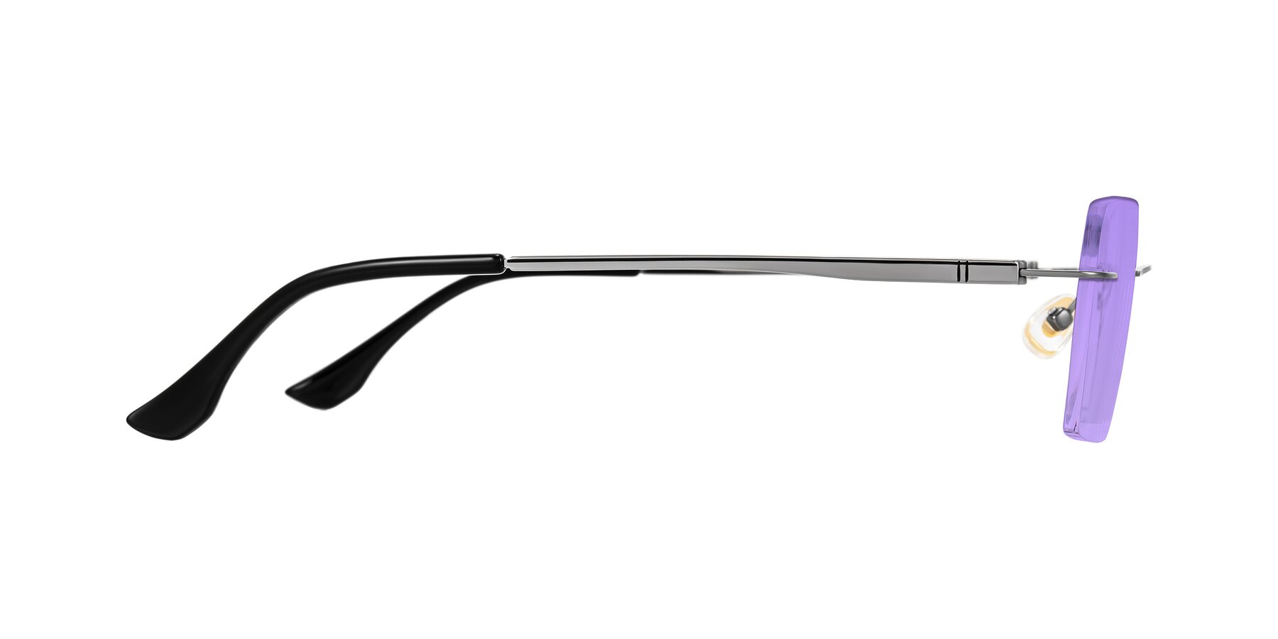 Side of Tranquil in Gunmetal with Medium Purple Tinted Lenses