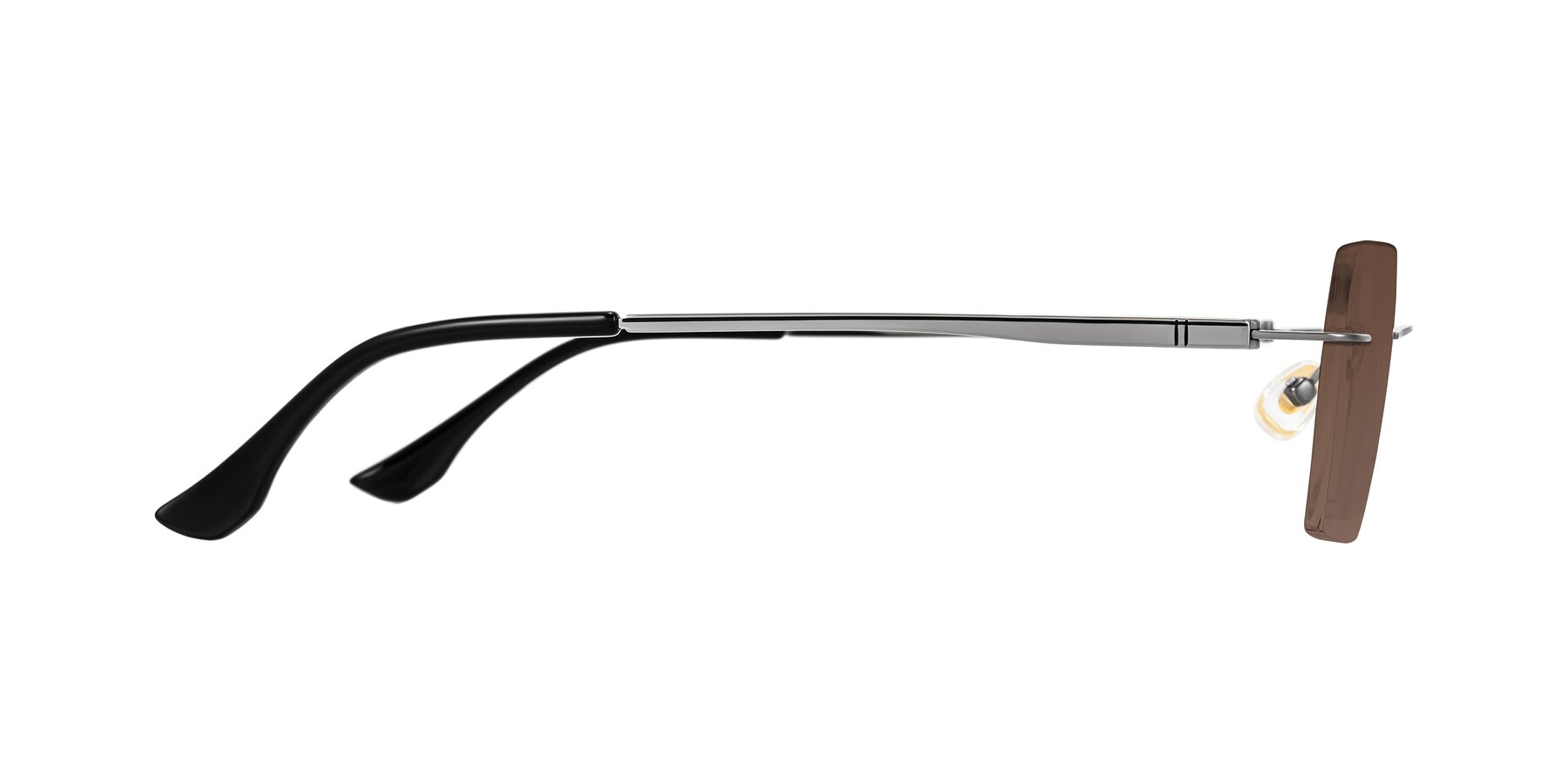Side of Tranquil in Gunmetal with Brown Tinted Lenses