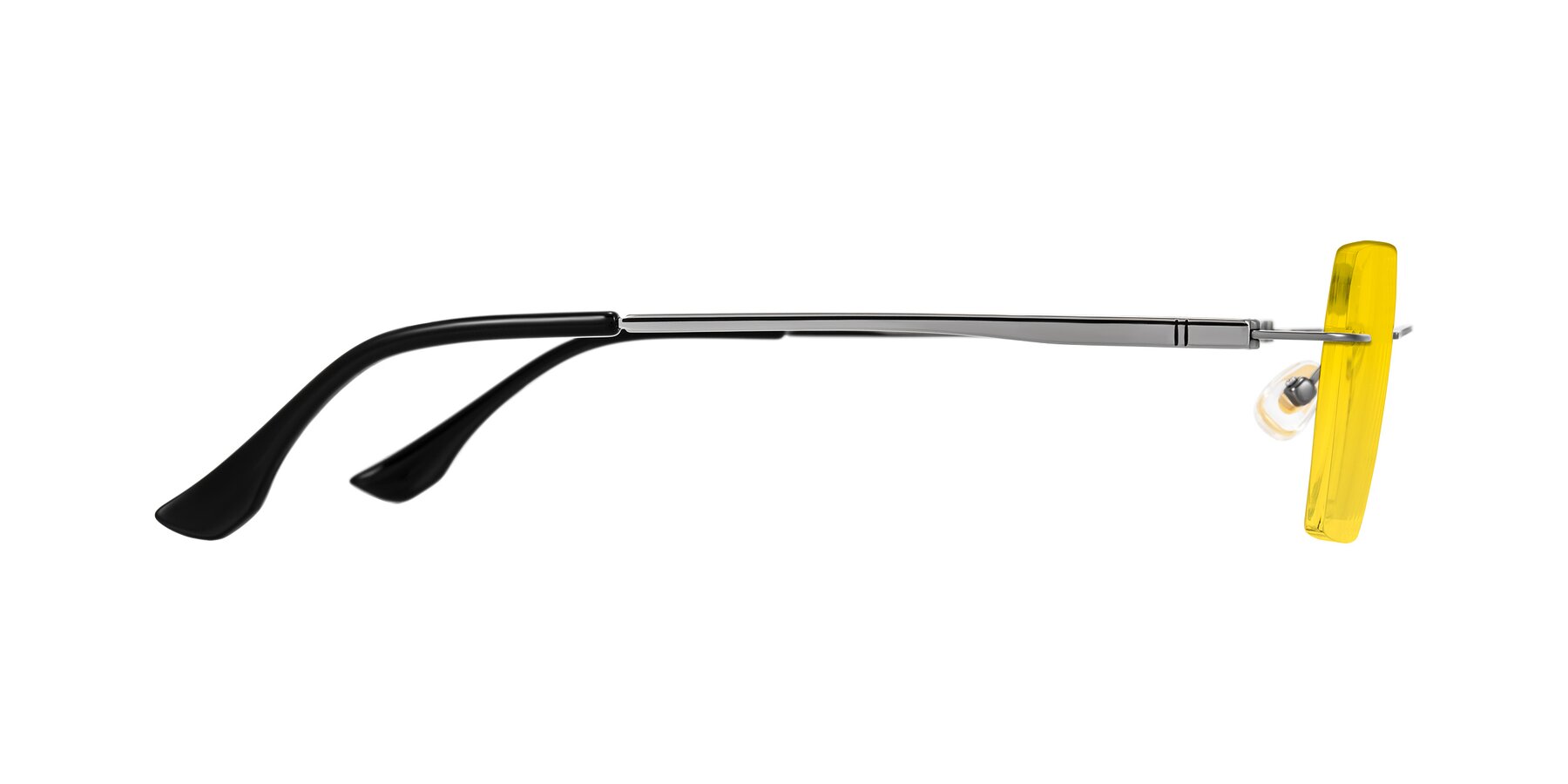 Side of Tranquil in Gunmetal with Yellow Tinted Lenses
