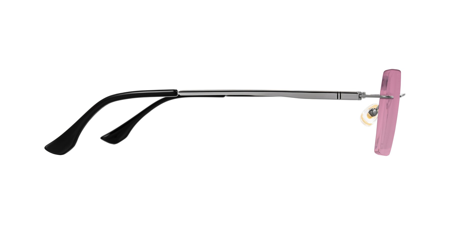 Side of Tranquil in Gunmetal with Medium Wine Tinted Lenses