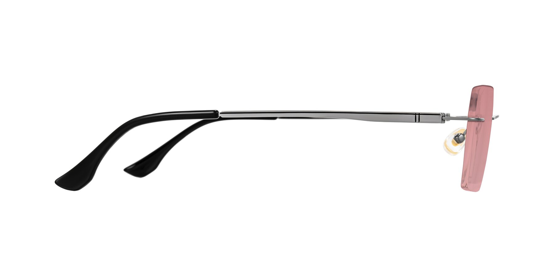 Side of Tranquil in Gunmetal with Medium Garnet Tinted Lenses