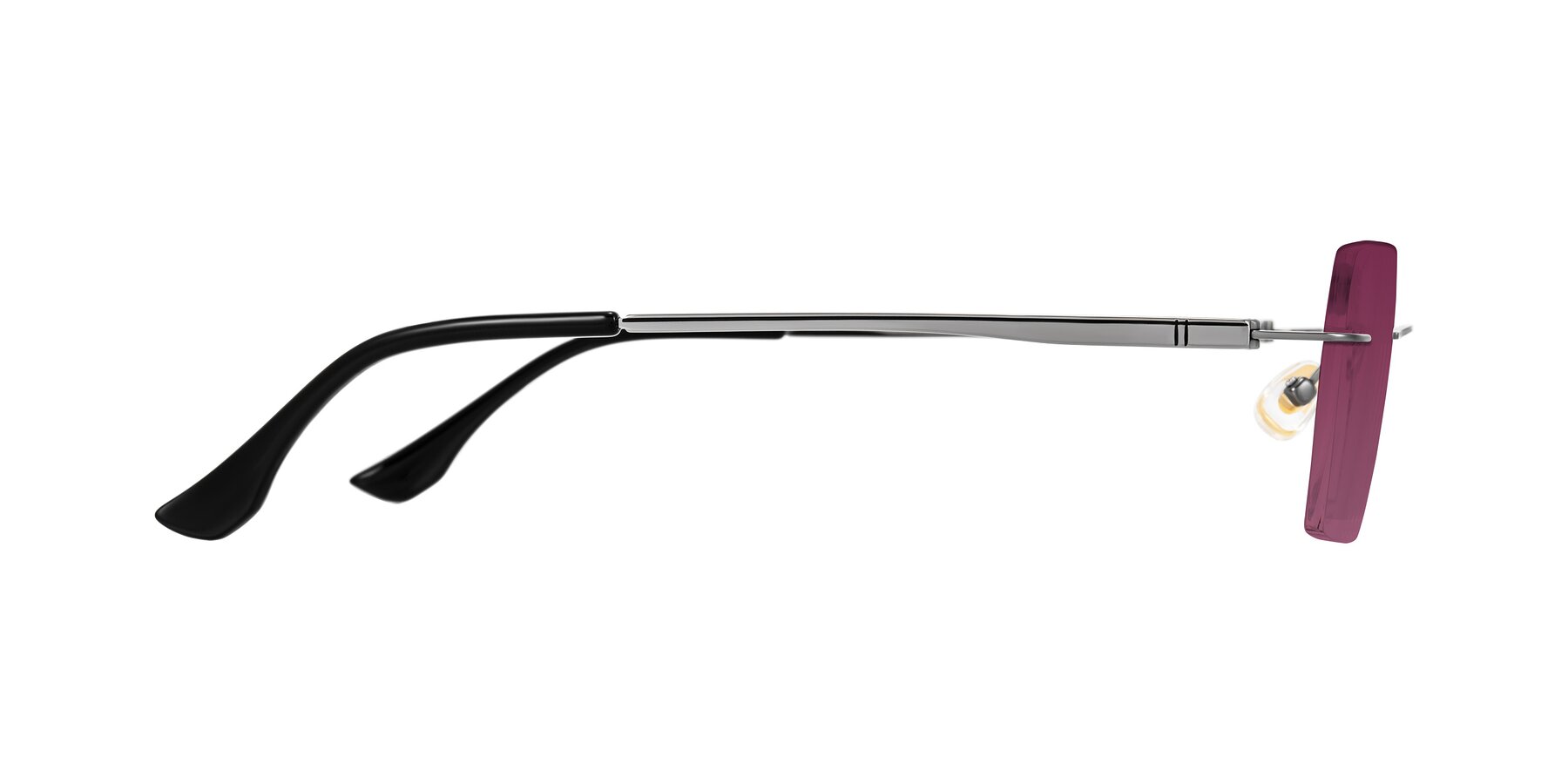 Side of Tranquil in Gunmetal with Wine Tinted Lenses