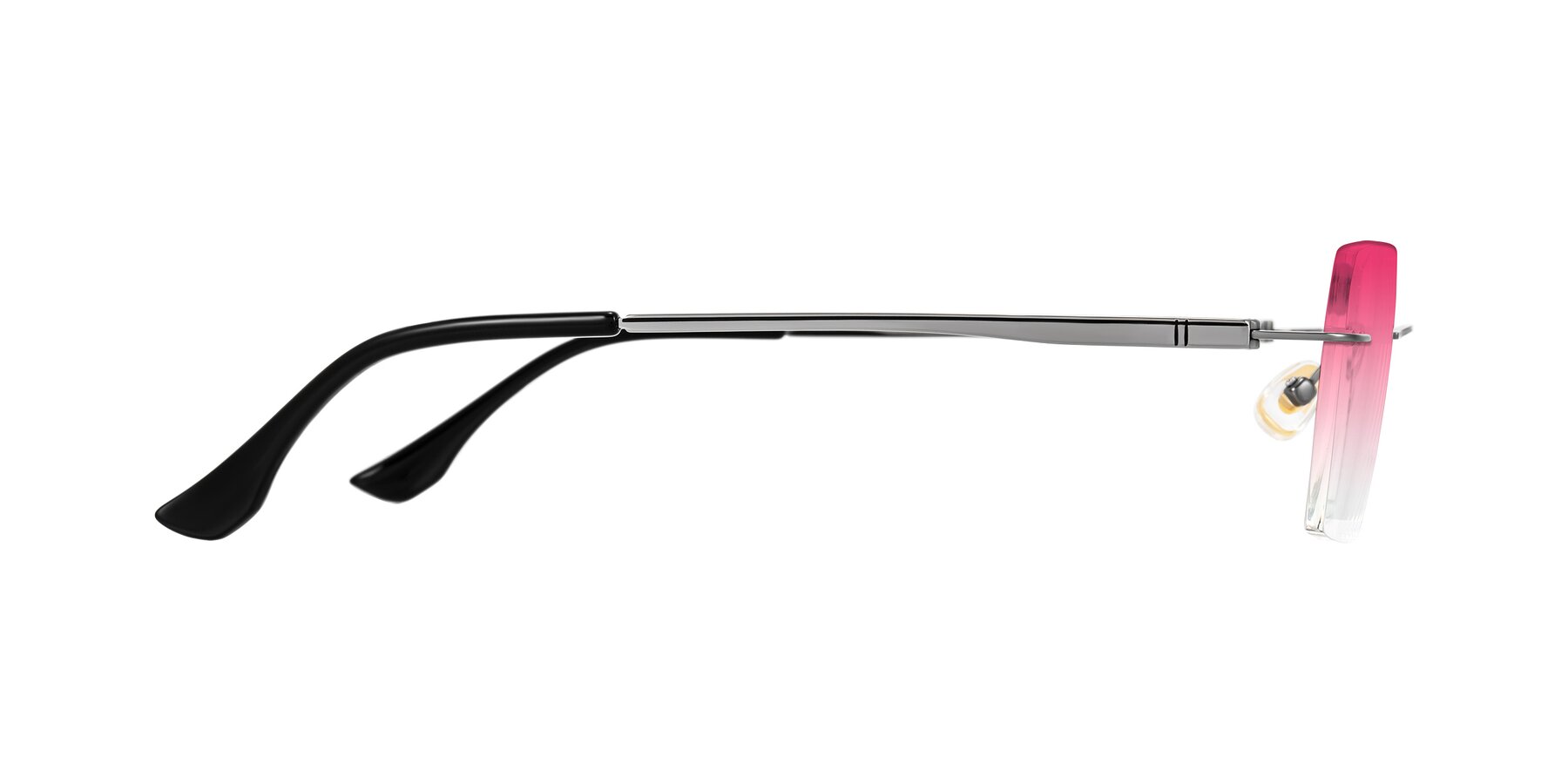 Side of Tranquil in Gunmetal with Pink Gradient Lenses