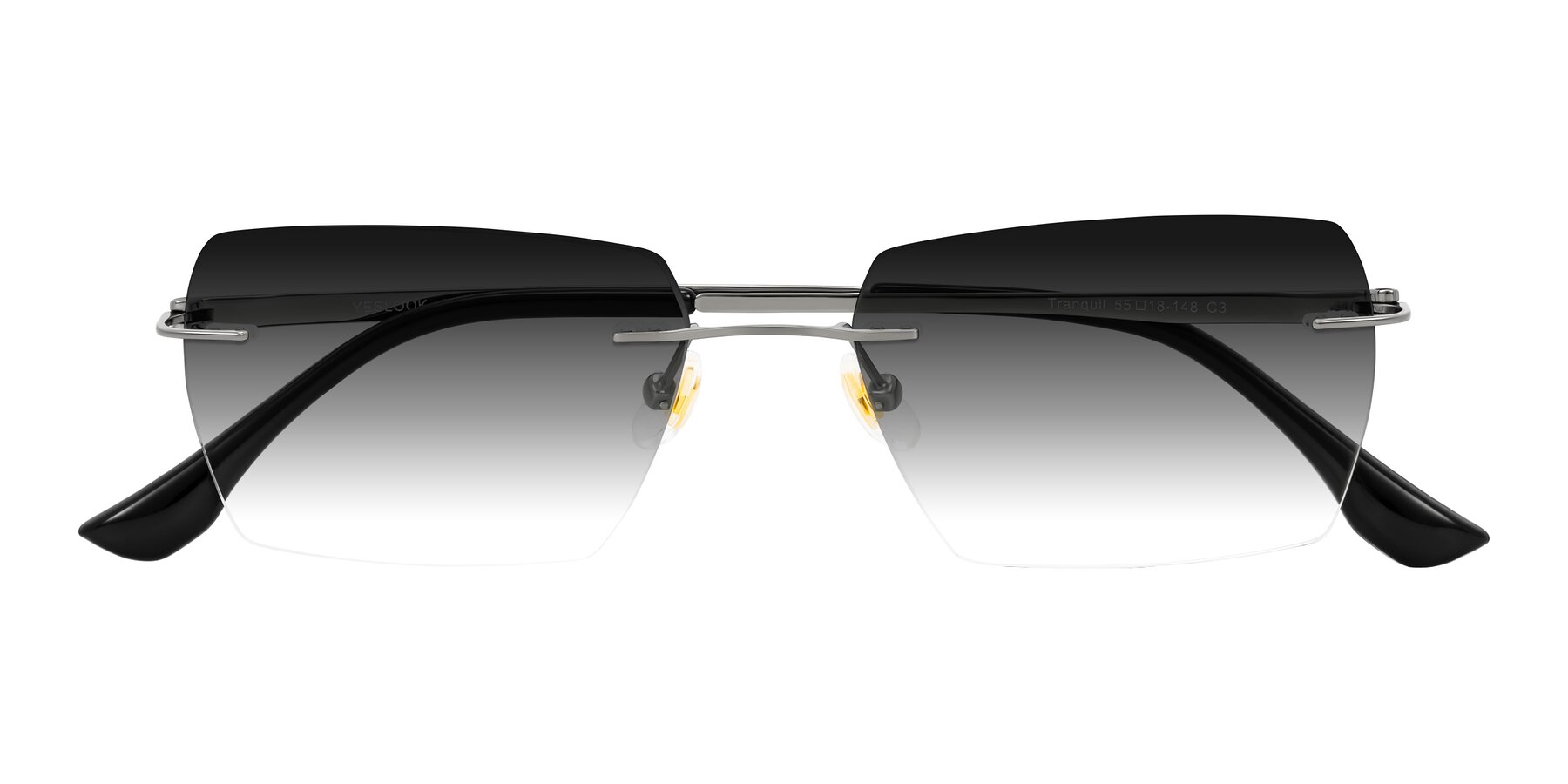 Folded Front of Tranquil in Gunmetal with Gray Gradient Lenses