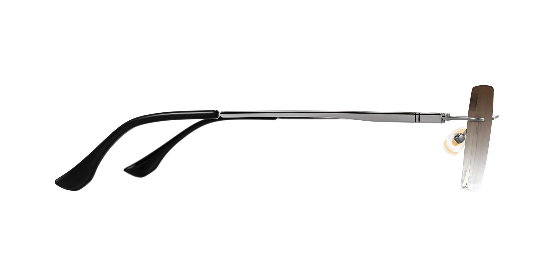Side of Tranquil in Gunmetal with Brown Gradient Lenses