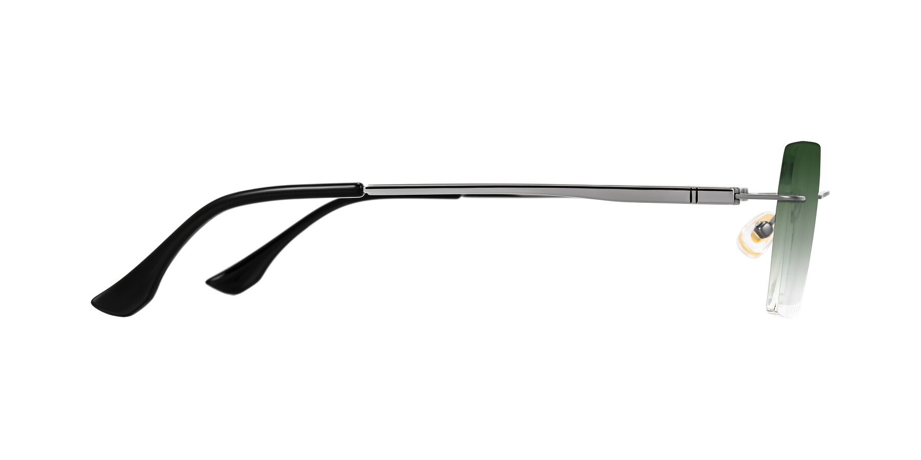 Side of Tranquil in Gunmetal with Green Gradient Lenses
