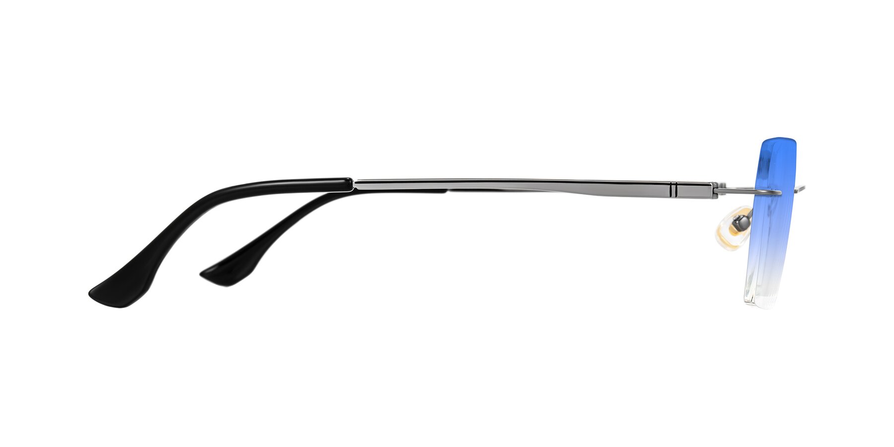 Side of Tranquil in Gunmetal with Blue Gradient Lenses