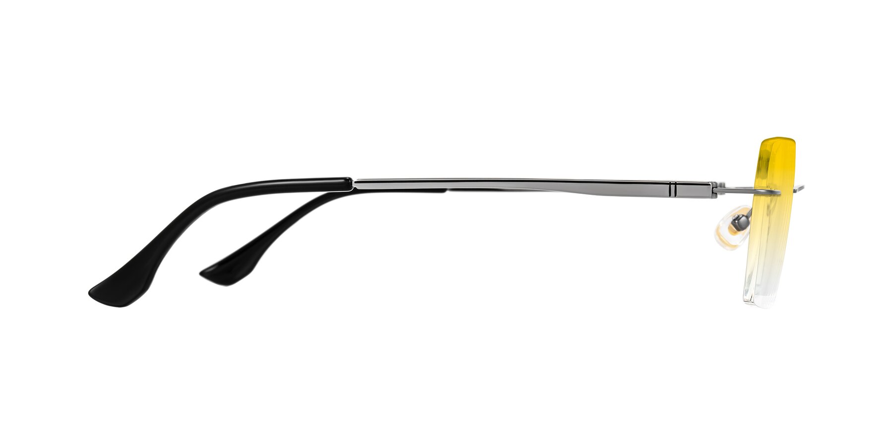 Side of Tranquil in Gunmetal with Yellow Gradient Lenses