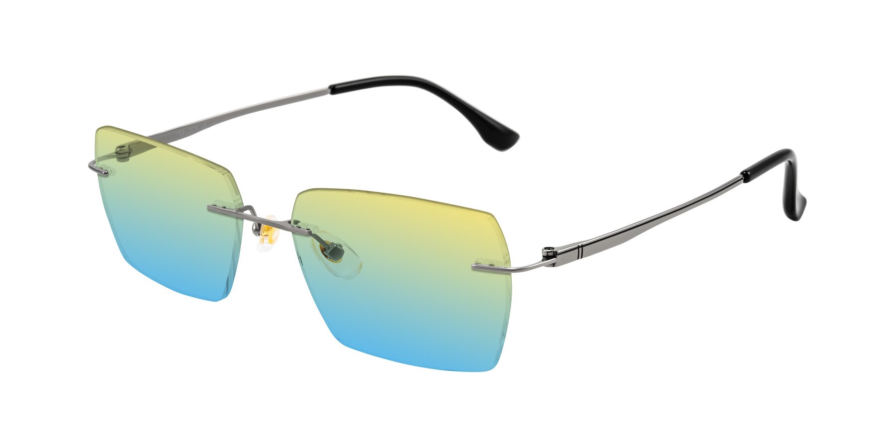 Angle of Tranquil in Gunmetal with Yellow / Blue Gradient Lenses