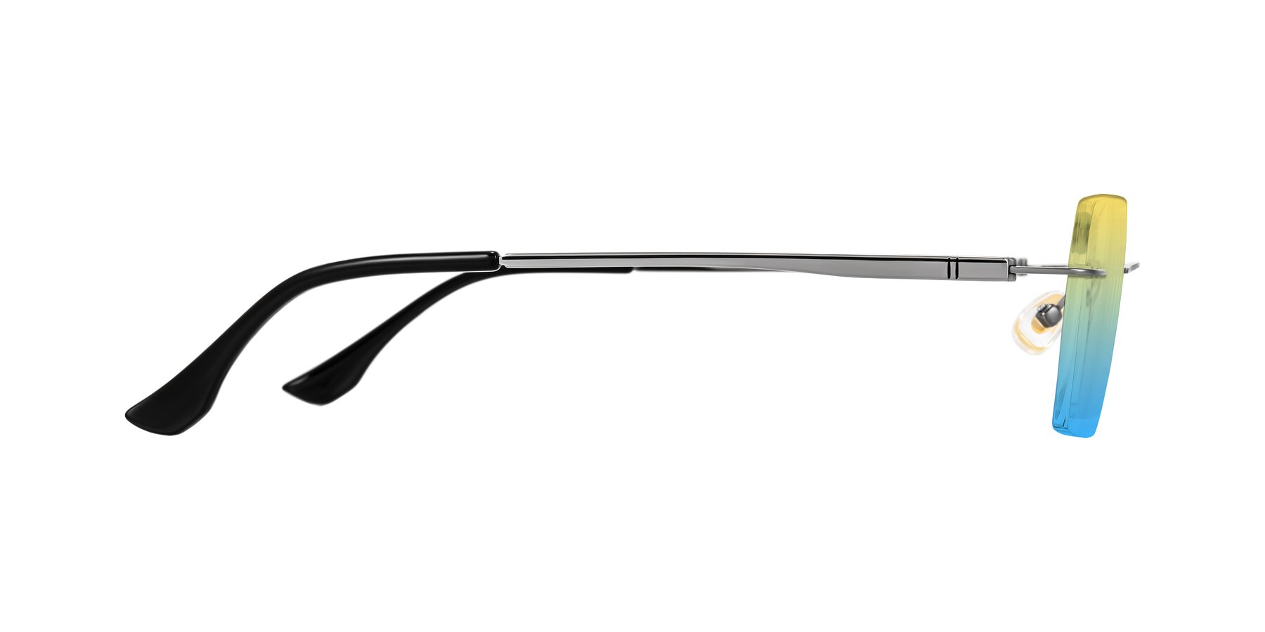 Side of Tranquil in Gunmetal with Yellow / Blue Gradient Lenses