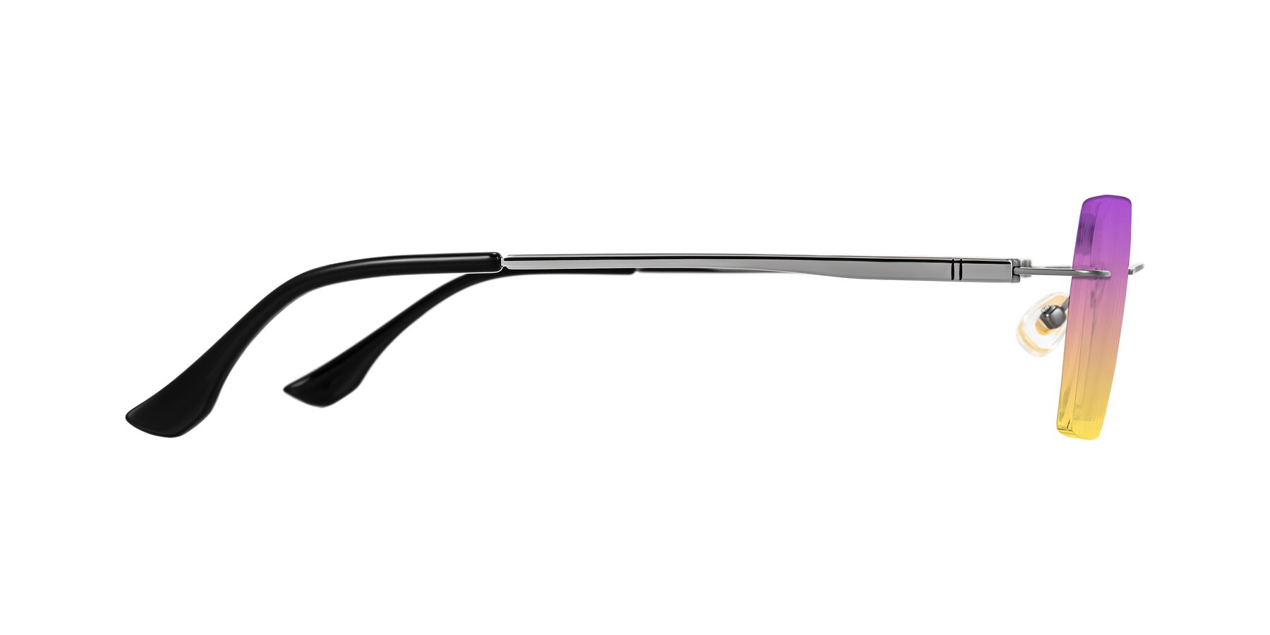 Side of Tranquil in Gunmetal with Purple / Yellow Gradient Lenses