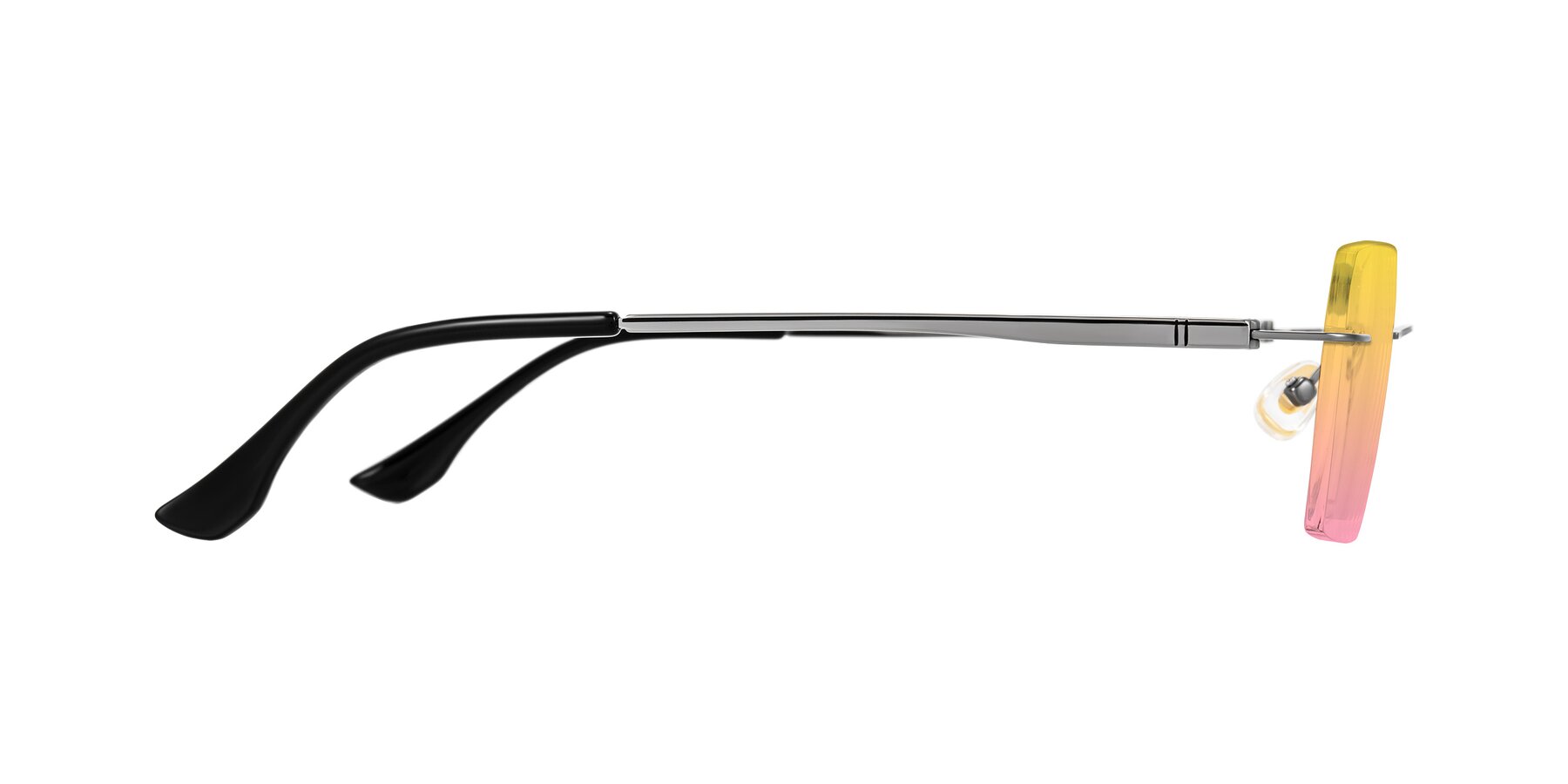 Side of Tranquil in Gunmetal with Yellow / Pink Gradient Lenses
