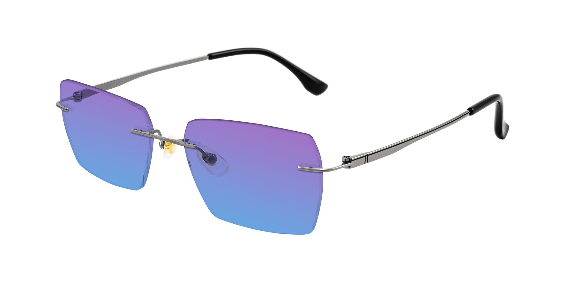Angle of Tranquil in Gunmetal with Purple / Blue Gradient Lenses