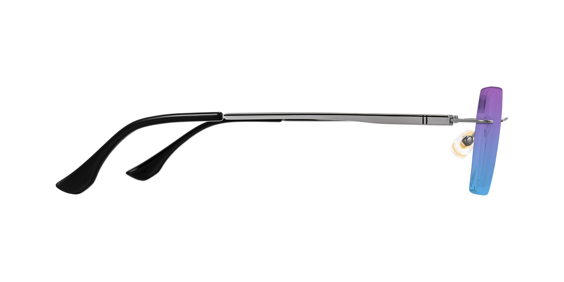 Side of Tranquil in Gunmetal with Purple / Blue Gradient Lenses
