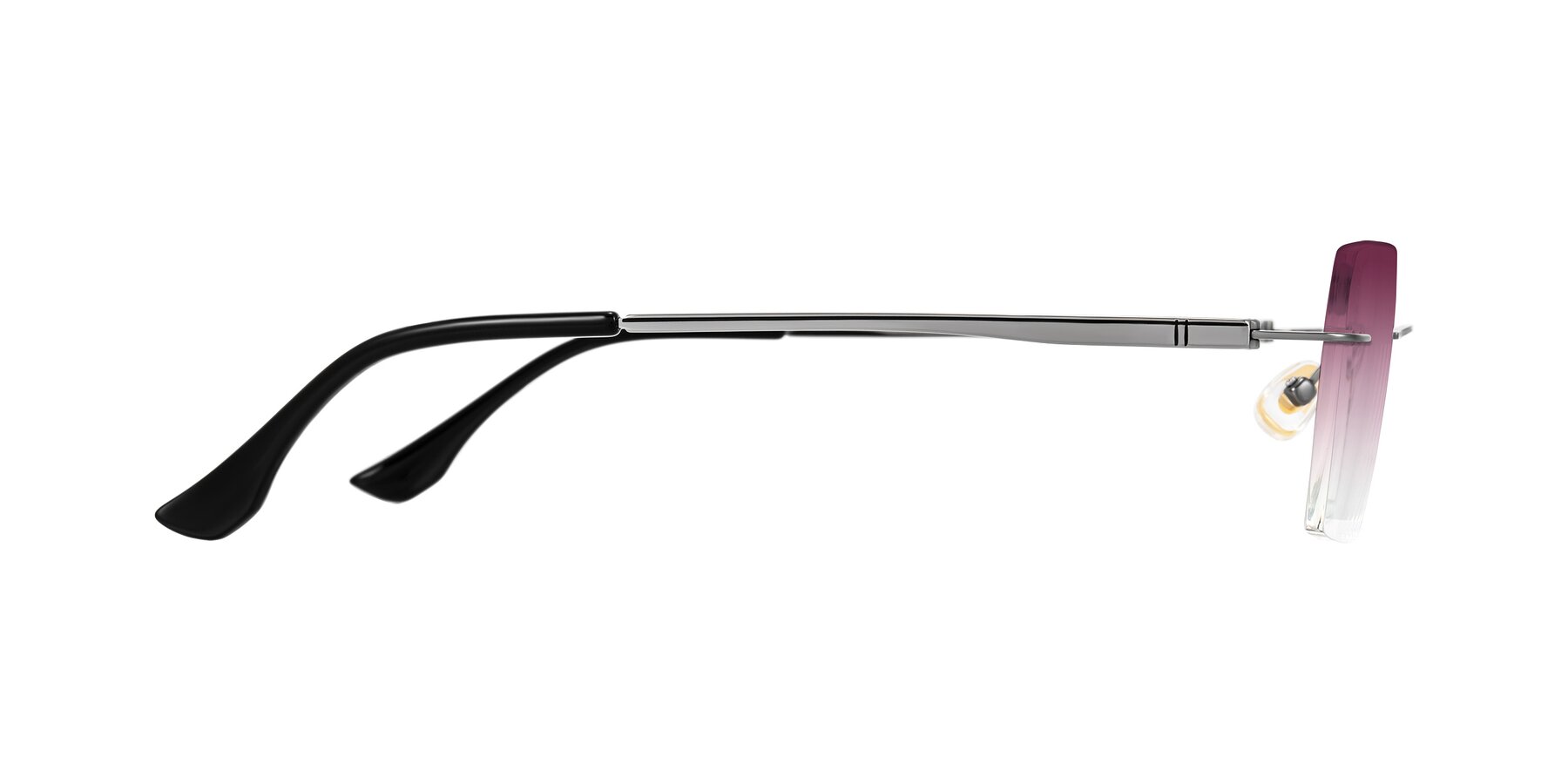 Side of Tranquil in Gunmetal with Wine Gradient Lenses