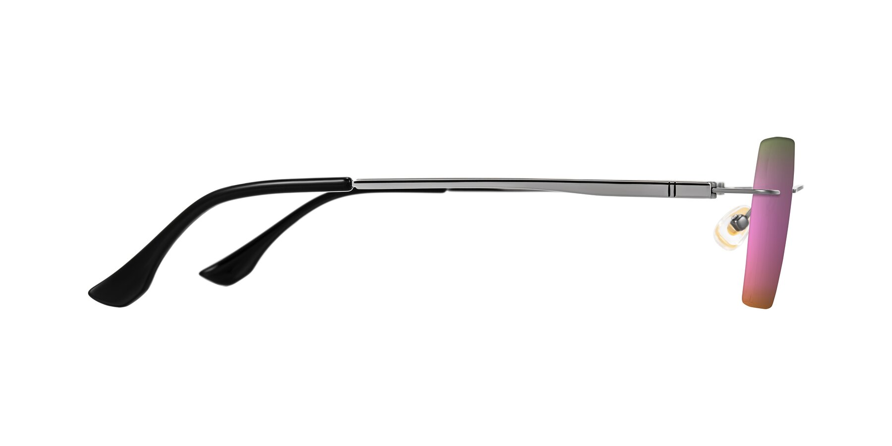 Side of Tranquil in Gunmetal with Pink Mirrored Lenses