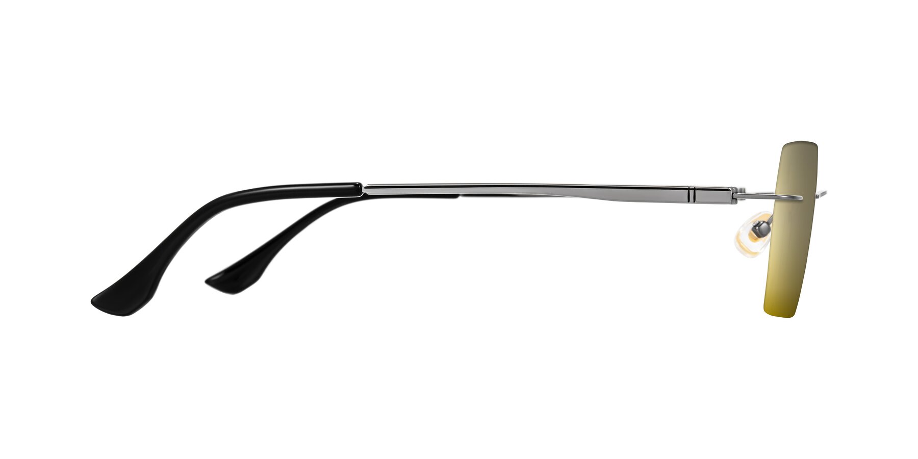 Side of Tranquil in Gunmetal with Gold Mirrored Lenses