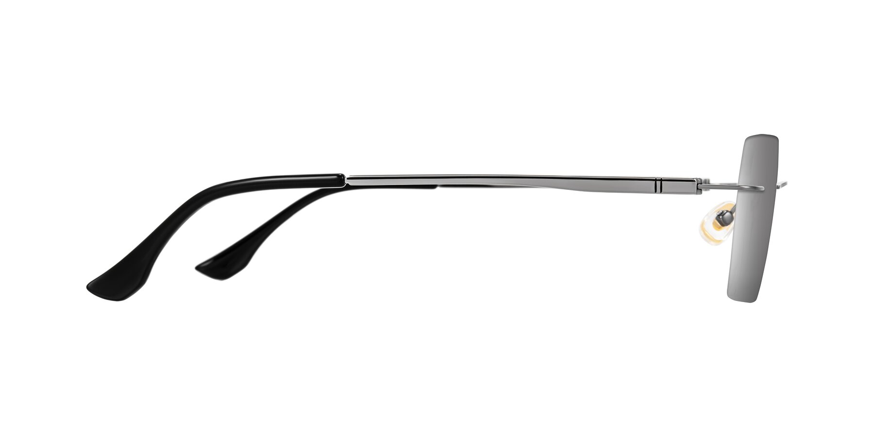 Side of Tranquil in Gunmetal with Silver Mirrored Lenses