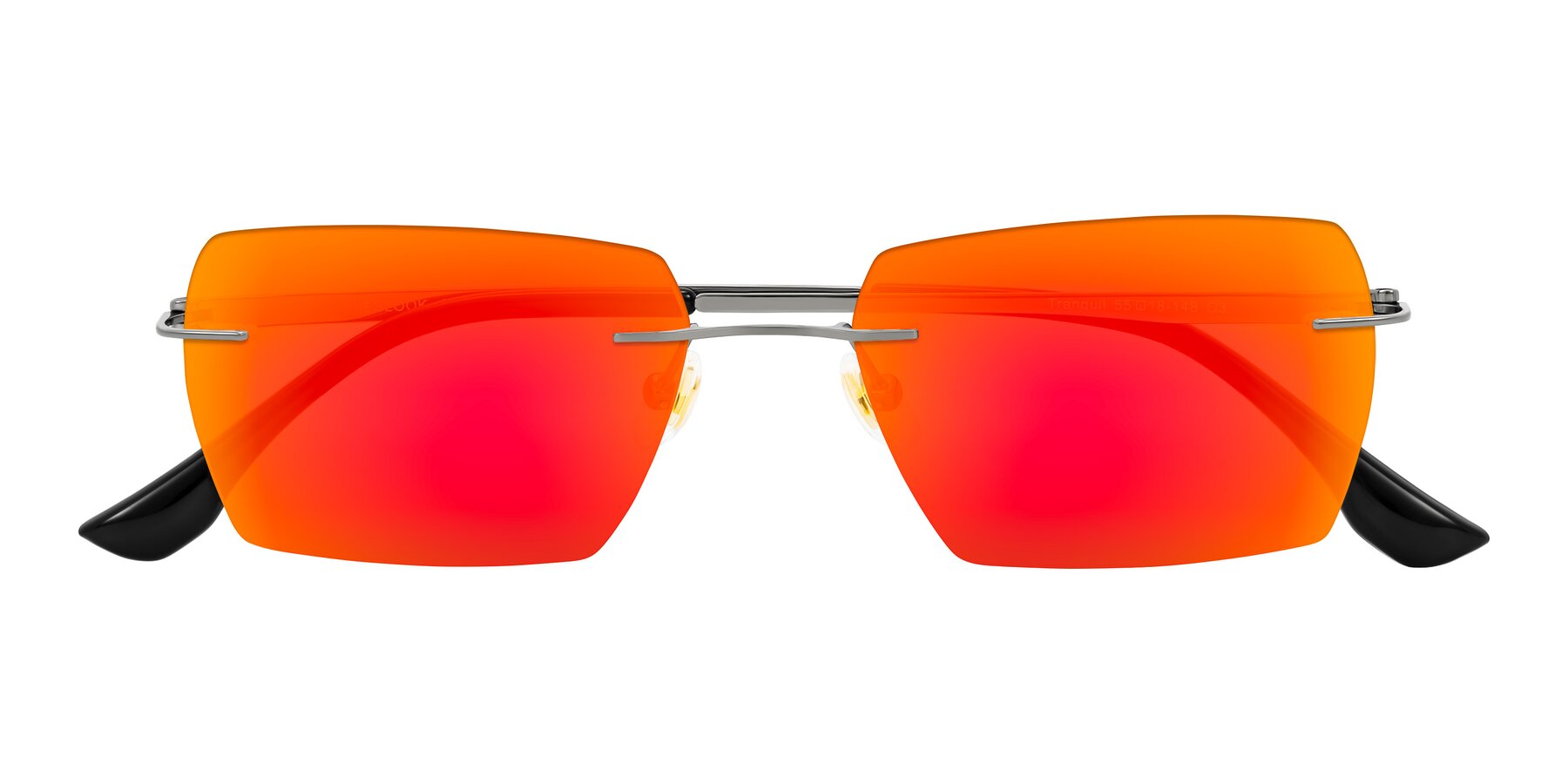 Folded Front of Tranquil in Gunmetal with Red Gold Mirrored Lenses